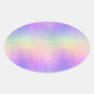 Adesivo Oval holo arco-íris suave ombre :