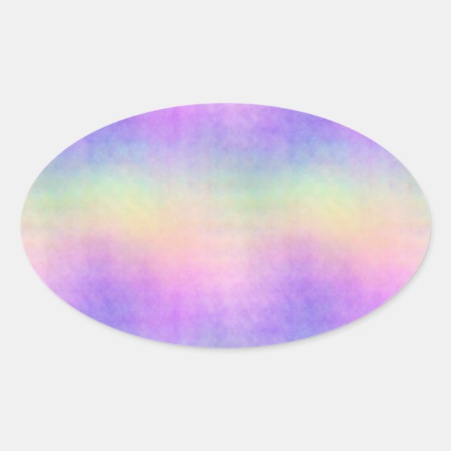 Adesivo Oval holo arco-íris suave ombre :  (Frente)