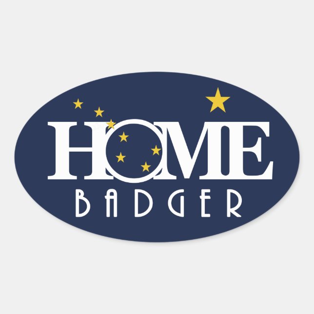 Adesivo Oval HOME Badger Alaska (Frente)