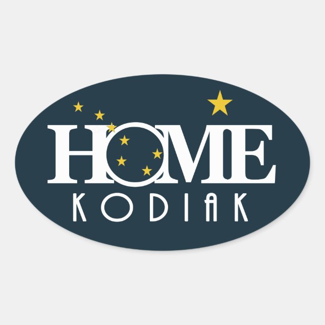 Adesivo Oval HOME Kodiak ALASKA (Frente)