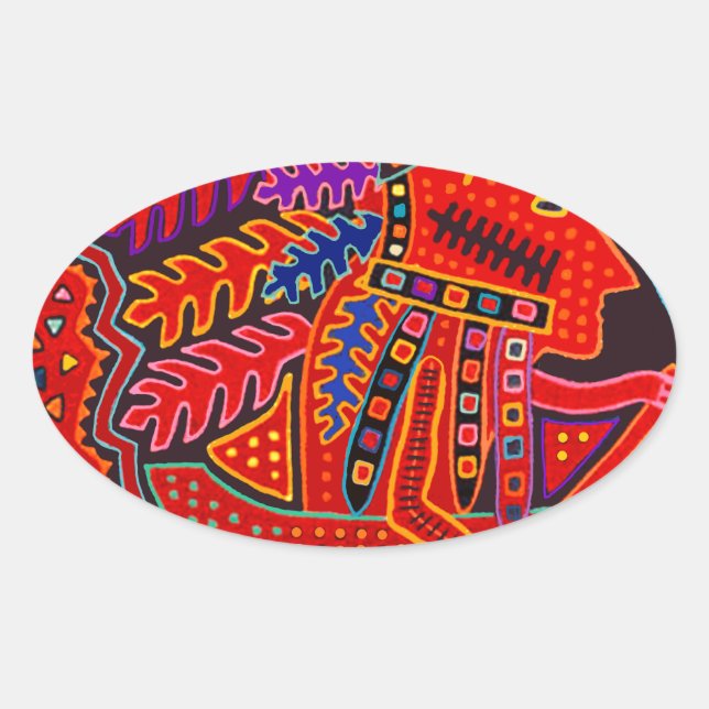 Adesivo Oval Homem Cuna em Canoa (Frente)