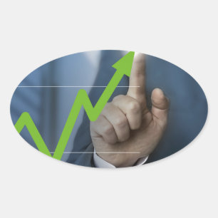 Adesivo Oval Homem mostrando o conceito de tela de toque do pre