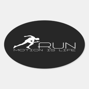 Adesivo Oval Homem Running