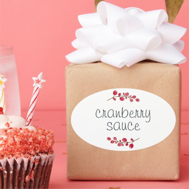 Adesivo Oval Homemade de Ação de Graças Molho de Amoreira (Festa)