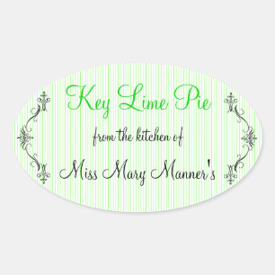 Adesivo Oval Homemade de faixas de limão