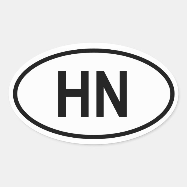 Adesivo Oval Honduras "HN" (Frente)