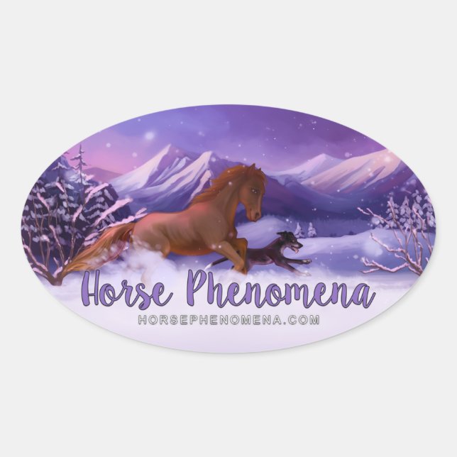 Adesivo Oval Horse Phenomena Winter Sticker (Frente)