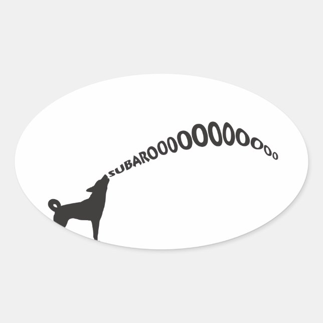 Adesivo Oval Howling Subaru Dog (Frente)