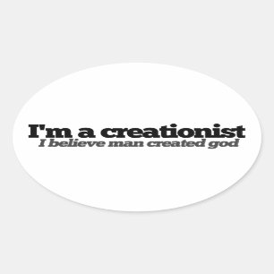 Adesivo Oval Humor ateu