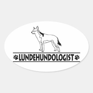 Adesivo Oval Humorável Lundehund Norueguês