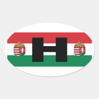 Adesivo Oval Hungria Flag Oval