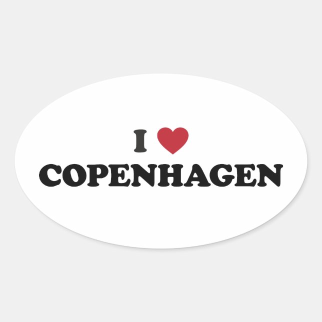 Adesivo Oval I Heart Copenhagen Denmark (Frente)