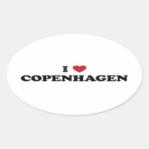 Adesivo Oval I Heart Copenhagen Denmark