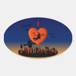 Adesivo Oval I Heart Halloween - New Twist
