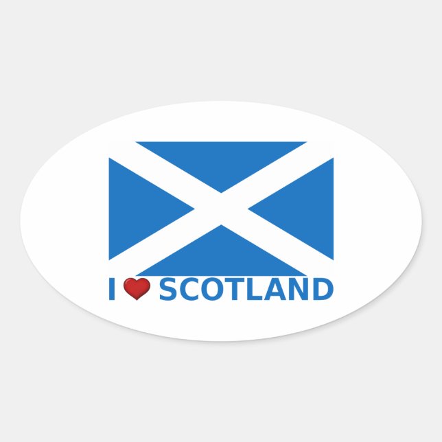 Adesivo Oval I Heart Scotland (Frente)