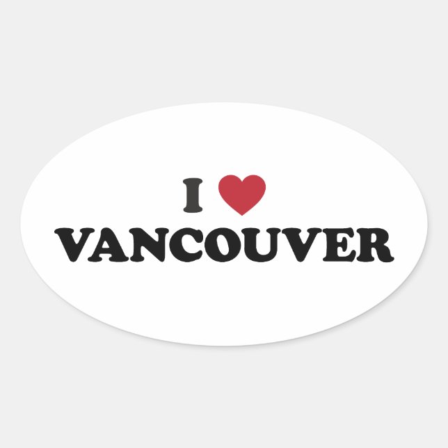 Adesivo Oval I Heart Vancouver Canada (Frente)