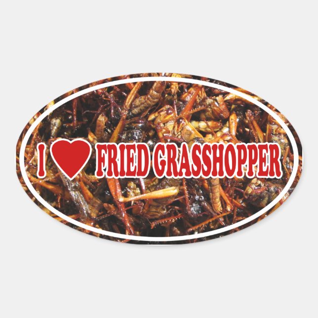 Adesivo Oval I Love (Heart Fried Grafopper) (Frente)