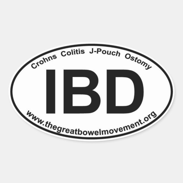 Adesivo Oval IBD - Colite Crohns - Vinheta Oval (Frente)