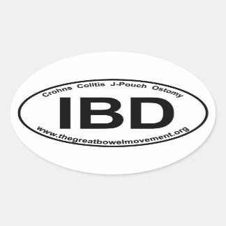 Adesivo Oval IBD - Colite Crohns - Vinheta Oval