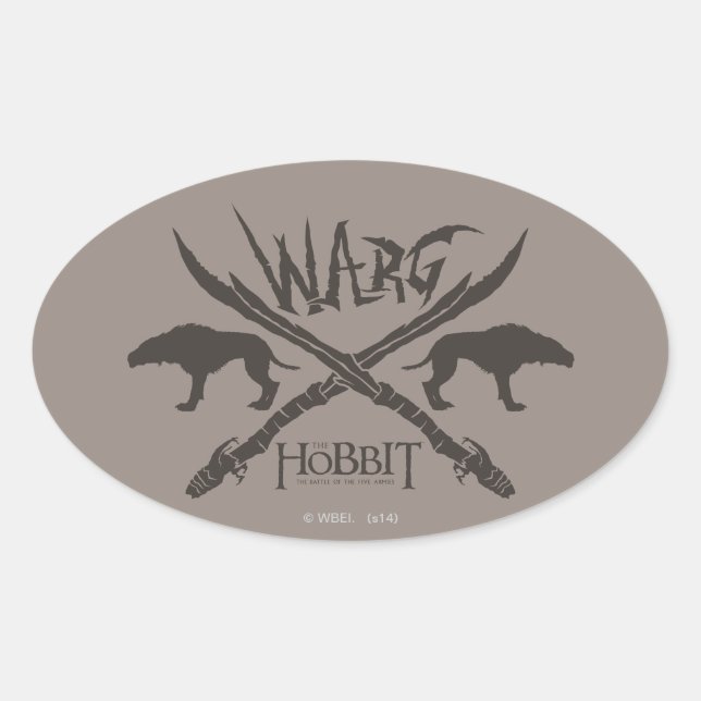 Adesivo Oval Ícone de Filme de Warg (Frente)