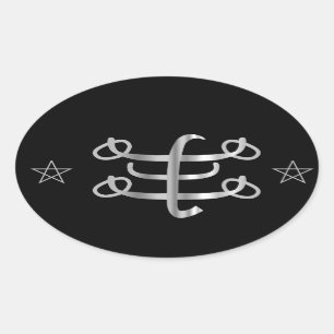 Adesivo Oval Ícone religioso de Bahai do símbolo de Ringstone