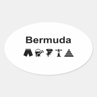 Adesivo Oval Ícones das Bermudas de cor clara monotônica