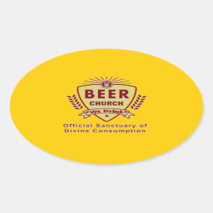 ADESIVO OVAL IGREJA DE CERVEJA