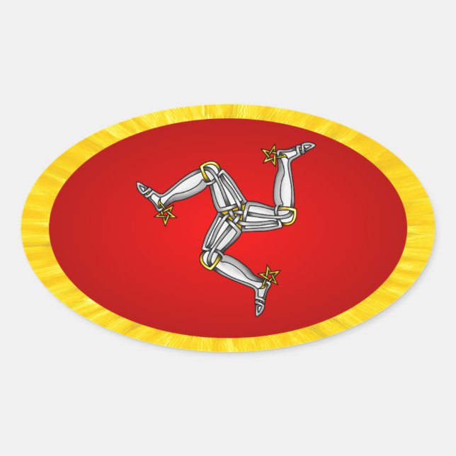 Adesivo Oval Ilha de Man (Frente)