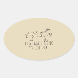 Adesivo Oval Ilha dos desenhos animados