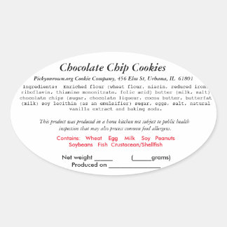 Adesivo Oval ILINOIS Cottage Law Label Bakery (versão revista)