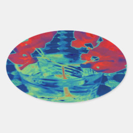 Adesivo Oval imagem de bougainville