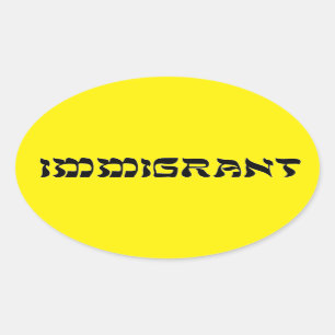 Adesivo Oval Imigrantes - Resistir ao ICE