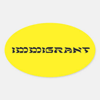 Adesivo Oval Imigrantes - Resistir ao ICE