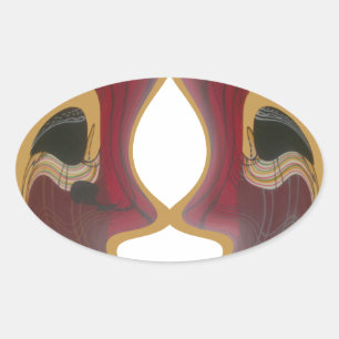 Adesivo Oval Impressão artística de redemoinho tribal Maasai