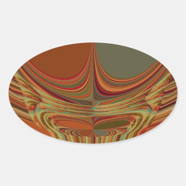 Adesivo Oval Impressão de Arte Contemporânea da Terra Tradicion (Frente)