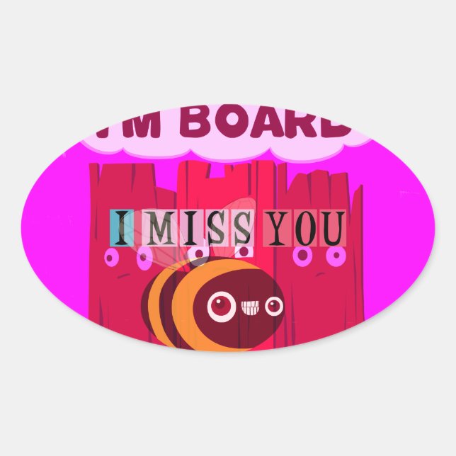 Adesivo Oval Impressão de Arte de Abelhas conselho (Frente)