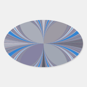 Adesivo Oval Impressão de Textura de Bolinhas de Cinza Azul