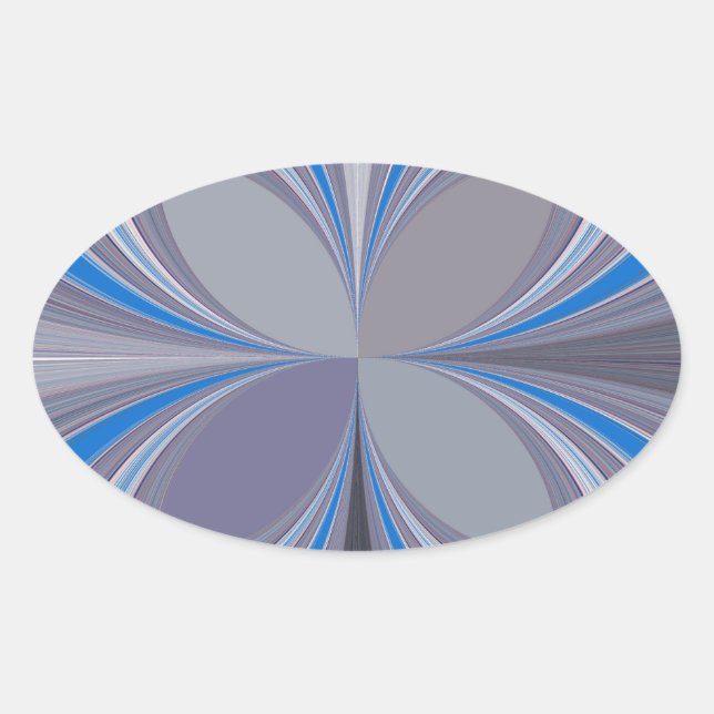 Adesivo Oval Impressão de Textura de Bolinhas de Cinza Azul (Frente)