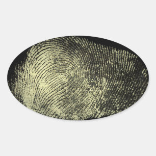 Adesivo Oval Impressão digital invertida do laço