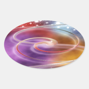 Adesivo Oval imprimir padrão desenho de fundo colorido faça-voc