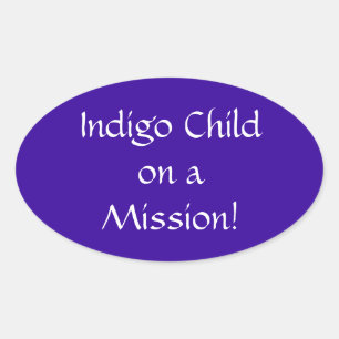 Adesivo Oval Indigo Child em um Mission Sticker