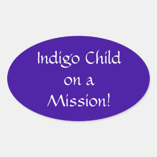 Adesivo Oval Indigo Child em um Mission Sticker