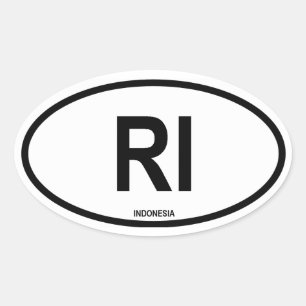 Adesivo Oval Indonésia "RI "