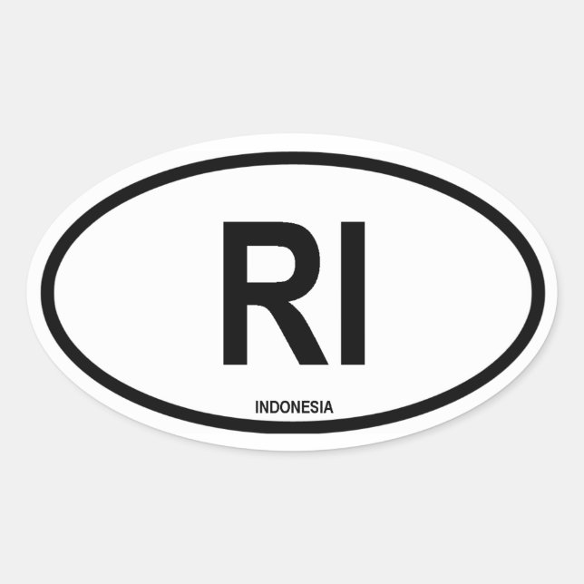 Adesivo Oval Indonésia "RI" (Frente)