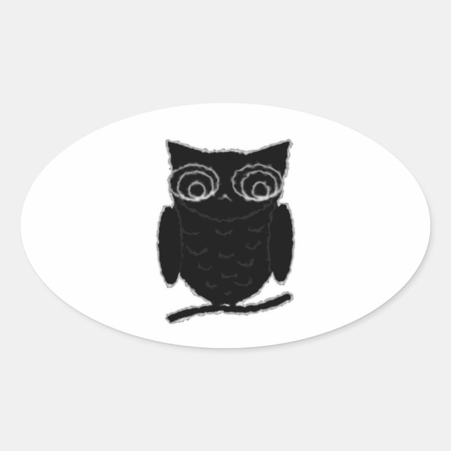 Adesivo Oval Inkblot Owl (Frente)