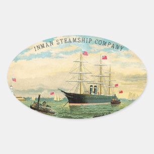 Adesivo Oval Inman Steamship Company