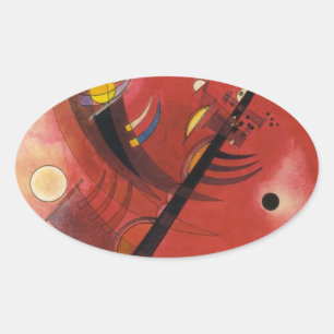 Adesivo Oval Inner Simmering Abstrato Painting