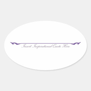 Adesivo Oval Inserir citação Inspiracional Aqui - Roxo