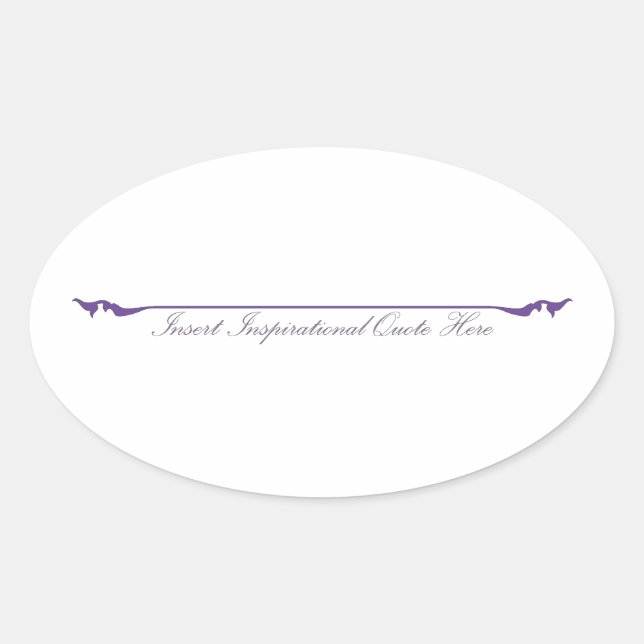 Adesivo Oval Inserir citação Inspiracional Aqui - Roxo (Frente)