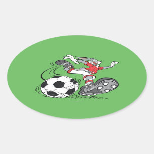 Adesivo Oval INSETOS BUNNY™ Jogando futebol